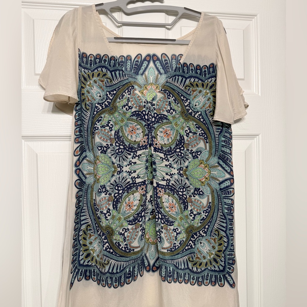 Maeve anthropology boho silk medium blouse -EUC - Picture 2 of 7